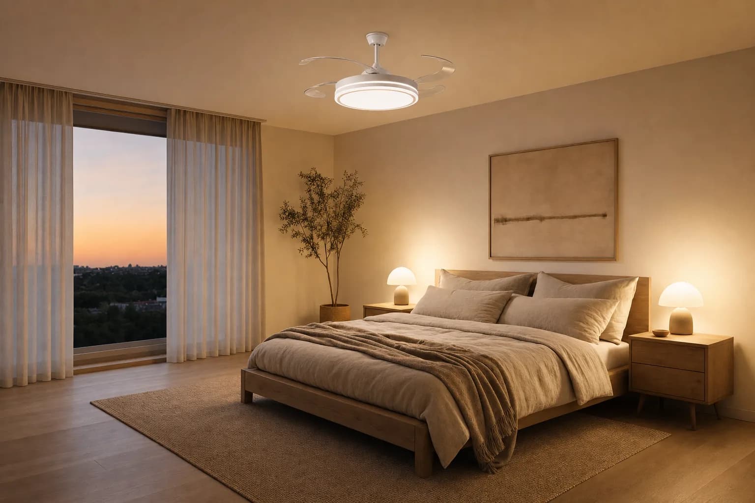 Deckenventilator für ein kleines Schlafzimmer von 10-12 m²: die richtige Wahl